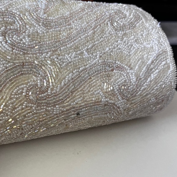 Vintage Delill Beaded Handbag Braided Chain Snap Close Evening Bag Prom Wedding - Picture 7 of 10